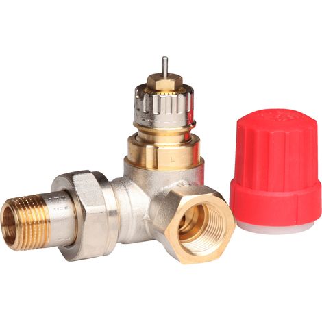 Danfoss Ventilgehäuse RA-N 10 R 3/8", Winkelausführung rechts, matt vernickelt