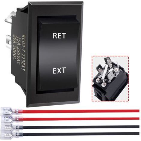 Commutateur inverseur de polarité 12V – 3 positions momentané – DPDT 4 broches – Courant 20A pour contrôle moteur DC - KCD2-7-223-4P-X (1/5)