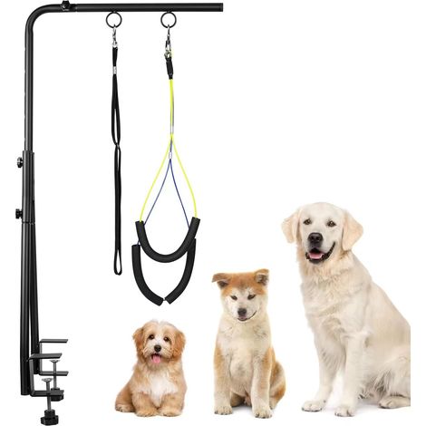 1 Bras De Toilettage, Réglable 6 Niveaux, Avec Anneaux, Pour Chien, Table De Soins (1/5)