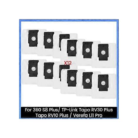 Sacs à poussière pour aspirateurs robots 360 S8 Plus/ RV30 Plus/ RV10 Plus/ Verefa L11 Pro (lot de 12) (1/5)