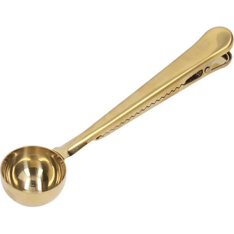 2-in-1-Teelöffel-Verschlussclip aus Edelstahl, ergonomisches Design, praktisch zum Erhalt von Aromen (1/5)