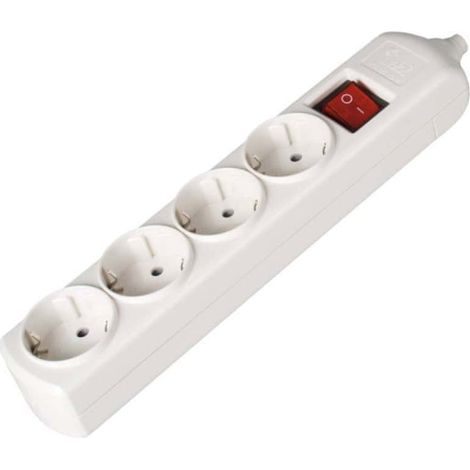 Bipolare 4-Steckdosenleiste mit Schalter 41215