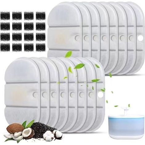 Lot de 8 Cartouches Filtrantes Compatibles pour Fontaine à Eau pour Chat, avec Filtration au Charbon Actif, Économes en Énergie (1/5)