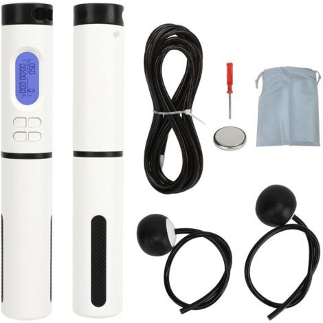Corde à sauter électronique lestée avec poignée, pour entraînement intelligent, noire, 2,8 mètres