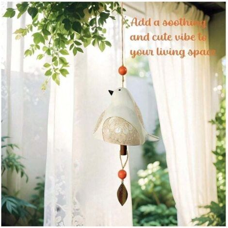 QORVA-Carillon éolien en résine pour intérieur et extérieur avec mélodie relaxante, idéal pour un cadeau de fête des mères, un jardin, une terrasse, un balcon, une décoration d'intérieur, 1 pièce