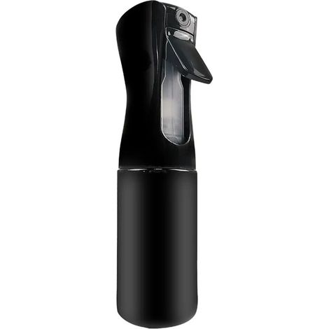 Flacon vaporisateur à brume continue pour cheveux, 300 ml, rechargeable, vide, en plastique, avec brume fine pour cheveux bouclés, dégradés de couleur, brumisateur nettoyant pour plantes (300 ml, noir (1/5)