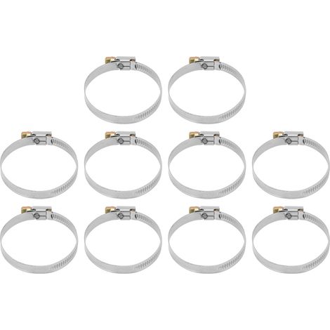 Lot de 10 colliers de serrage en acier inoxydable résistant à la corrosion, mini colliers de serrage pour les industries automobile, pétrochimique et pharmaceutique, 35-51 mm (1/5)