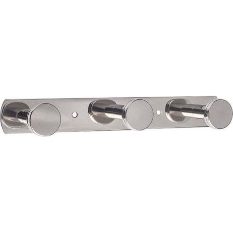 Wandgarderobe mit 3 Haken, Edelstahl 304, für Bad und Küche, gebürstetes Chrom - KZQ