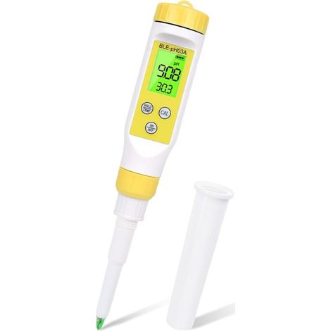 Food pH Meter, Digital pH Tester with Drilling, High Precision Beer pH Meter with Backlight LCD Display and ATC for Food, Semi-solid, Soft Soil and Water MUMU (1/4)