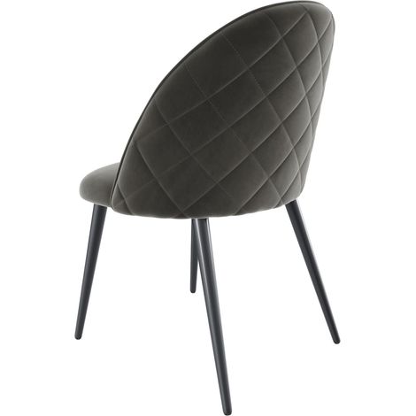 Set di 4 Sedie Imbottite Da Pranzo Ufficio In Velluto Sedia Con Gambe In Metallo Con Schienale Seduta Comoda Per Soggiorno Salotto Camera Design Goodsprings 43 x 47.5 x 80 Cm (Verde) - Colore: Grigio (1/5)