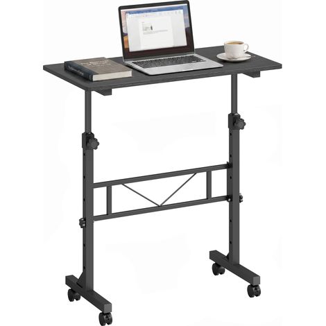 HOMCOM Overbed Table Adjustable Height with Steel Frame Black (1/5)