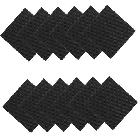 Lot de 12 protections noires en EVA pour pieds meubles, résistantes aux fissures et réglables les (1/5)