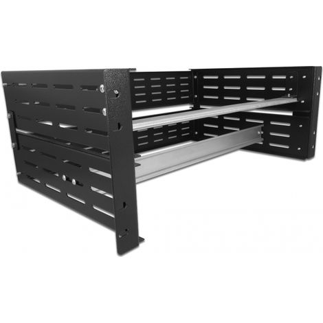 Delock 19 Soporte para rieles DIN 4U, negro
