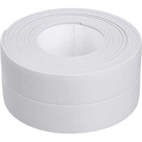 Ruban étanche PVC Ruban Adhésif Blanc 3.2m3.8cm Bande Etancheite Autocollante pour Cuisine Bonde de Lavabo Salle de Bain (1/5)