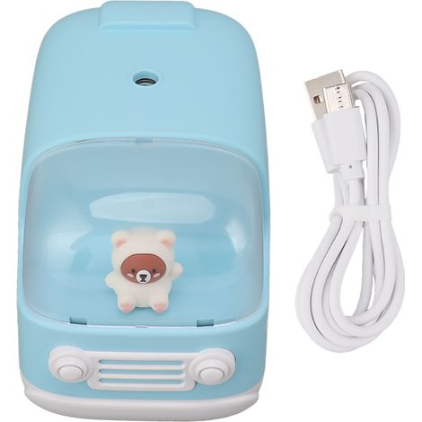 Mini-humidificateur ours 350ml en bus USB rechargeable portable brume froide pour bureau chambre bleu (1/5)