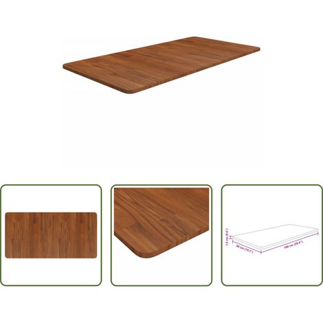 vidaXL Remplacement de planche -  Comptoir de salle de bain Marron foncé 100x50x1,5cm Bois traité (1/5)