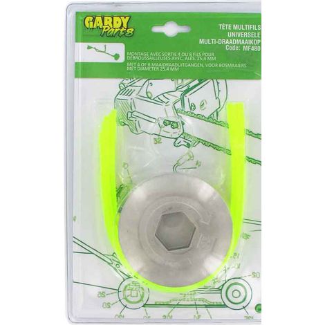 Cabeza multifilamentos universal para montaje de 4 u 8 hilos - Diámetro 58 mm