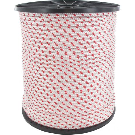 Corde de lanceur polyamide blanche 100m – Ø 3mm – Charge maximale 200kg – Pour chantiers humides et terrains accidentés (1/3)