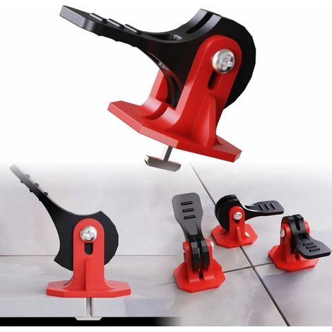 Kit de nivellement de carrelage rouge, lot de 50 pièces, système de cales et aiguilles en acier, pose facile (1/5)