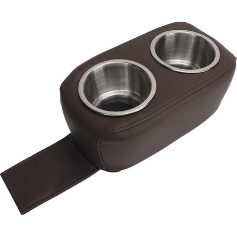 Porte-gobelet ponton avec Double bouteille de boisson Portable en acier inoxydable, pour camping-car, yacht, bateau, voiture, marron (1/5)