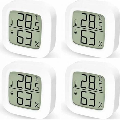 4PCS Thermometre Interieur Maison Thermometre Hygrometre Numérique,Thermomètre Digital pour Chambre à Coucher (1/5)