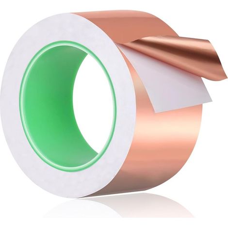 Ruban de cuivre 20mm50m, Ruban de cuivre autocollant contre les limaces, Protection efficace contre les limaces pour potager surélevé, jardin & balcon, pour ruban de blindage EMI Piège à limace (1/4)