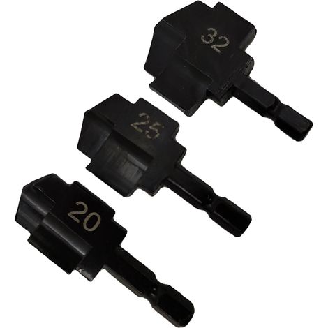 Lot de 3 forets à aléser pour tubes, en acier rapide (HSS) avec revêtement titane, queue hexagonale, diamètre 1/4 po, pour produits en plastique PPR, noir. (1/5)