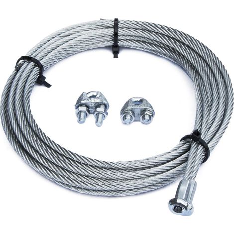 Kit per porte basculanti fune Ø 4 mm. con gancio a T + 2 morsetti