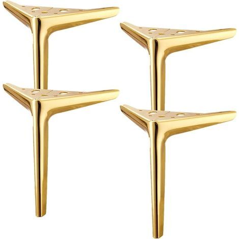 4 Metallbeine für Nachttische, TV-Ständer, Möbelaccessoires (goldfarben, 25 cm) (1/5)