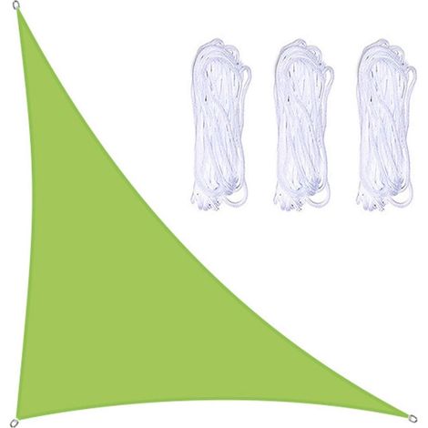 Telo parasole triangolare 5x5x7,1 m, ad angolo retto, impermeabile, con protezione UV, ideale per piscina, giardino e patio. Corde incluse.
