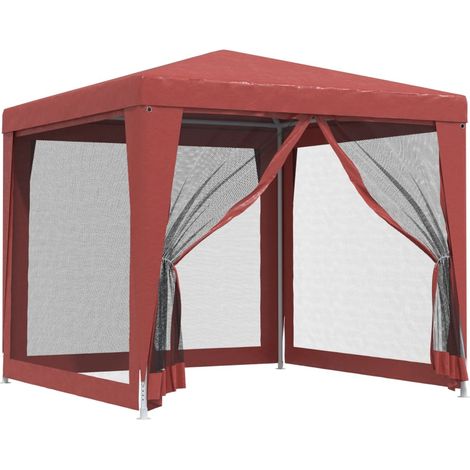 Maison Exclusive - Partyzelt mit 4 Mesh-Seitenwänden Rot 2,5x2,5