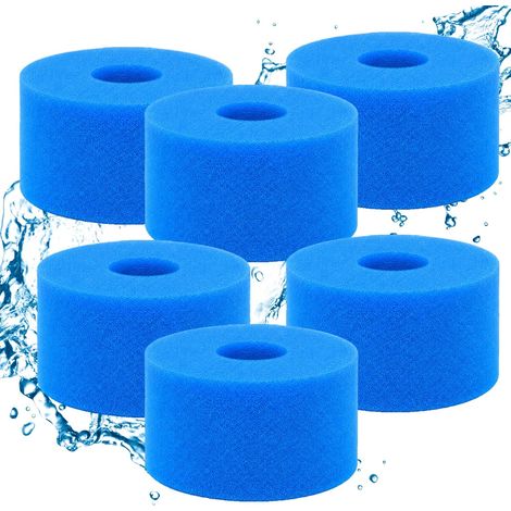 6pcs Filtre Mousse Piscine Spa, Éponge Filtrante Type S1 Lavable (1/5)
