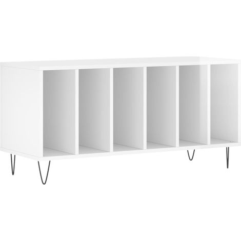 Maison Exclusive - Mueble discos madera contrachapada blanco bril