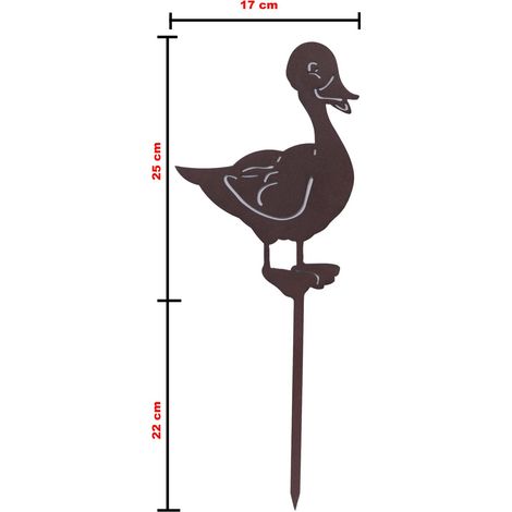 Fer forgé peint animaux maison décoration jardin pots jardinières potager au choix : canard 17 x 25 h cm