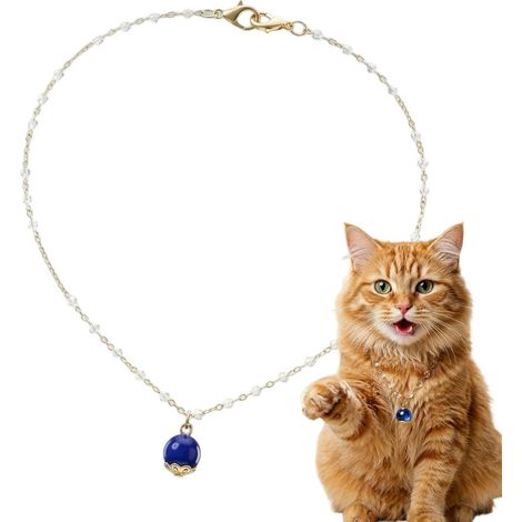 Collier Bijou pour Chats Pendentif en Bleu Ajustable Collier Chien en pour les Animaux de Compagnie Déguisement et Costume et Tenue Chiot Petit Chien Soirée Anniversaire Mariage (1/5)