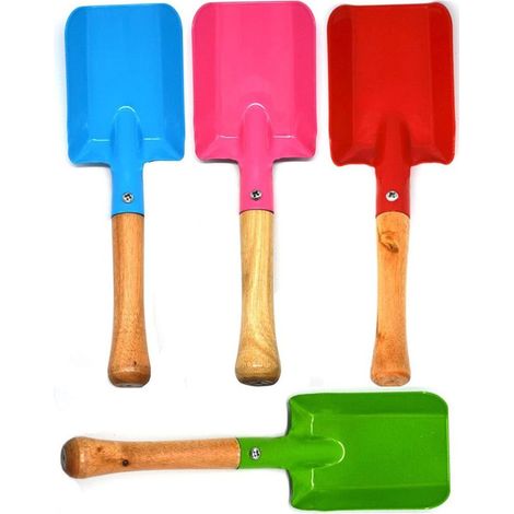 Ensemble de 4 pelles, outils de jardin sans danger pour le métal, truelle avec (1/5)