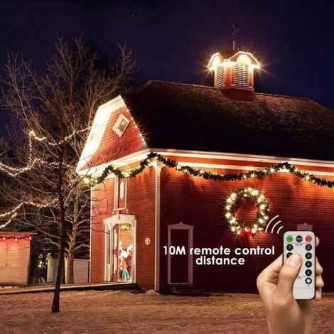 Guirlande Lumineuse 20M 200 LED, Cuivre Imperméable, 8 Modes, Fonction Minuterie, Décoration Intérieure Extérieure Jardin Noël (1/4)