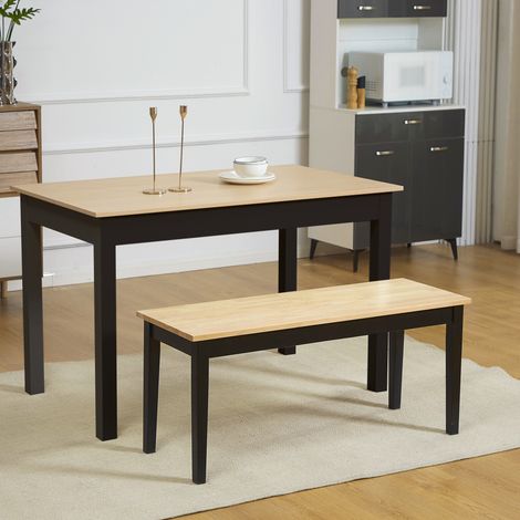 Banc 2 places 102x36x45 cm naturel – en pin, robuste pour cuisine (1/5)