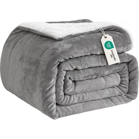 Plaid Polaire 200x230 cm Couverture Sherpa Chaud et Doux Canape (1/5)