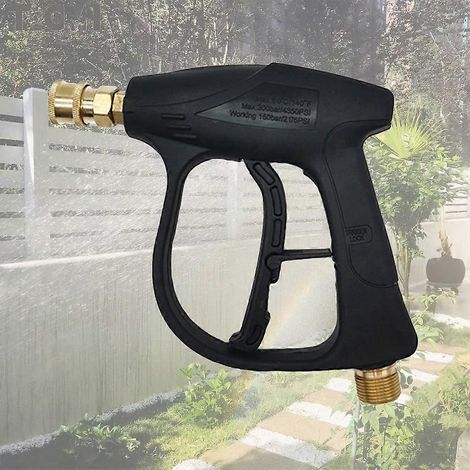 Pistolet à eau haute pression à connexion rapide pour le nettoyage de voiture, l'irrigation de jardin, outil de nettoyage, lanceur de mousse à neige, buse de pulvérisation rapide - 2 (1/4)