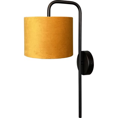 Applique noire Venus avec abat-jour jaune ocre - 3262-05-6580-146-20 (1/3)