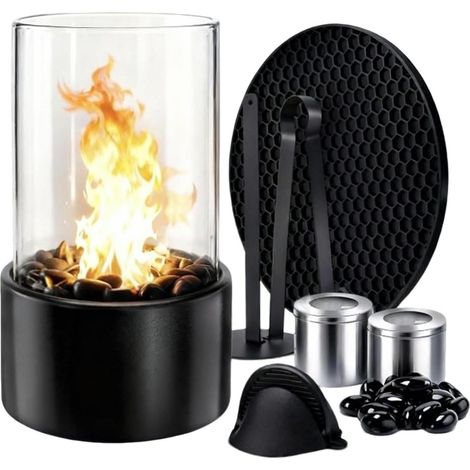 Mini cheminée de table – Lampe à feu décorative miniature, cheminée d'intérieur portable et sans fumée, chaleur ambiante instantanée, pièce maîtresse élégante pour une utilisation intérieure et extéri (1/5)