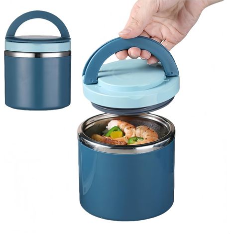 Portapranzo termico per zuppe da 1 litro, Mantieni caldo, Acciaio inossidabile, Contenitore termico con manico, Tazza termica, Portapranzo termico, Contenitore per alimenti (1/5)