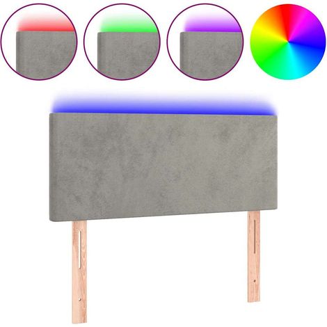 Maison Exclusive - Cabecero con LED de terciopelo gris claro 80x5 (1/5)