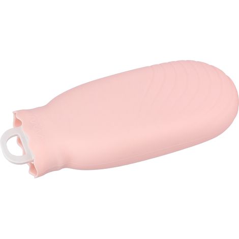 Bouillotte en silicone peluche 550 ml, motif dessin animé mignon, anti-fuite et anti-explosion, rose (1/5)