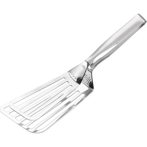 Spatule à poisson en acier inoxydable, pinces de cuisson, pince à poisson, pince à pizza pratique, spatule double ajourée, pinces pour barbecue, ustensiles de cuisine, argent (1/5)