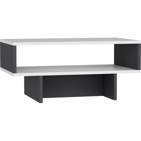 Tavolino con vano portaoggetti 36,4 x 80 x 45 cm bianco / antracite