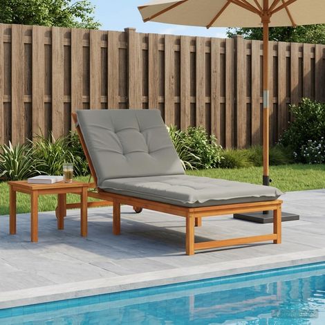vidaXL Sunlounger Cushion GEMERT 100% Polyester Grey 190 x 70 x 9 cm (1/5)