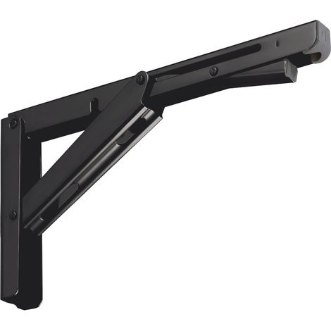 Lamp EB-303 Klappkonsole 307x165mm, Klappträger mit automatischer Verriegelung - bis 50 kg belastbar, Edelstahl schwarz (1/4)