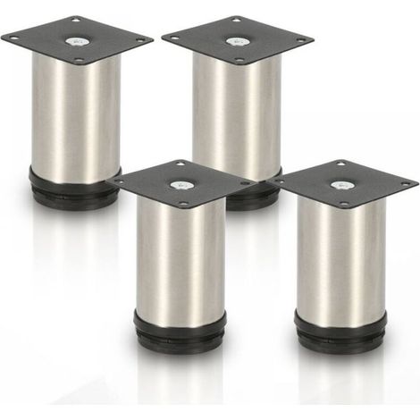 4PCS Adjustable Stainless Steel Furniture Legs Silver 10cm Metal Table Legs Furniture Feet (1/4)
